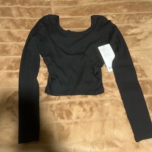 Lululemon Ribbed Open Back Long Sleeve Top